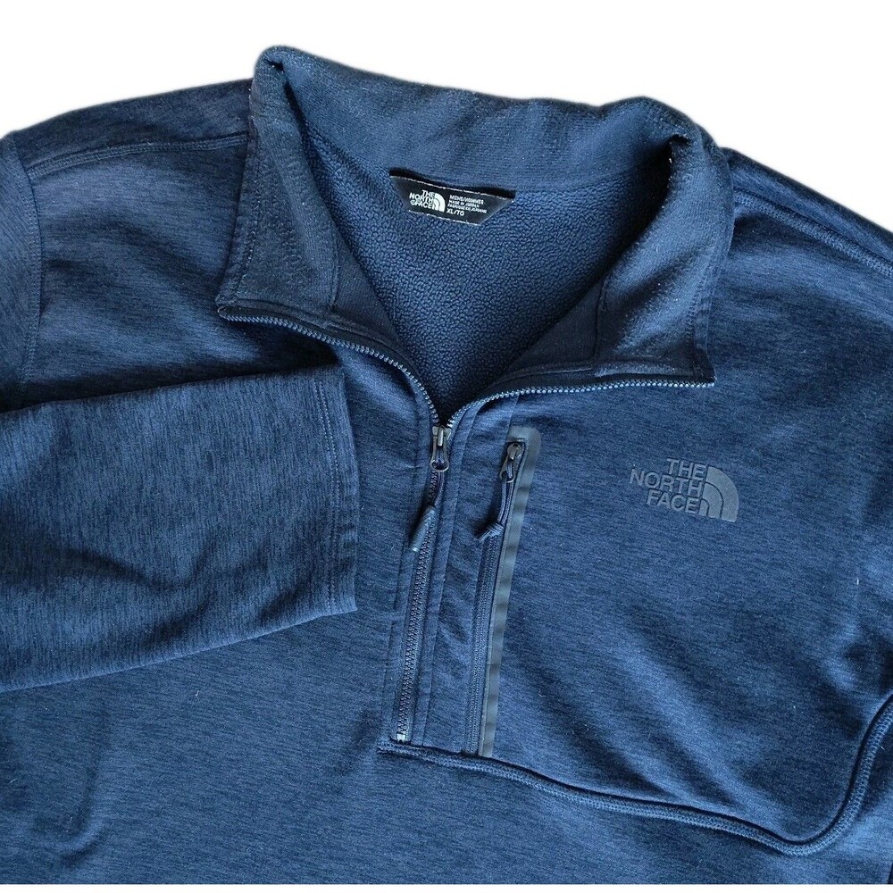 The North Face Men's XL Skyline Fleece 1/4 Zip Blue Jacket  Pockets READ